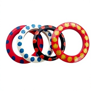 Bracelet jonc large en résine avec paillettes en feuille d'or et d'argent de qualité supérieure, designs uniques pour femmes, bijoux en acrylique tendance - Product Image 1