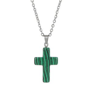 Collier avec pendentif en forme de croix en pierre naturelle pour femmes et hommes, cristal de guérison, pierre précieuse, bijoux en forme de croix, cadeau unique, spirituel, chrétien - Product Image 5