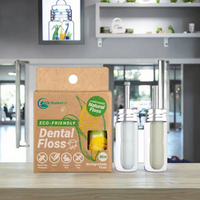 Fil dentaire végétalien écologique en vrac – Fibres de maïs biodégradables, charbon de bambou, fils de soie – Saveurs personnalisées – Bouteille en verre