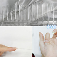 Faux ongles carrés style français, couverture complète, stiletto, extra droits, en ABS, logo personnalisé, sans courbe en C, boîte, ongles en forme de cercueil