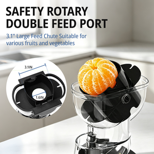 Masticating <b>Juicer</b> Extractor <b>Fruit</b> and <b>Vegetable</b> Juice <b>Machine</b> with Clear Feed Cup Black Countertop Press - Product Image 5