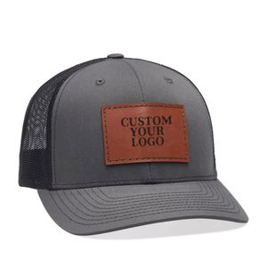 Gorras 6 Panel Leather Patch Pre Curved Brim Sports Tree Camo Cap Custom Mesh Snapback Hip Hop Outdoor Richardson 112 Trucker - Product Image 4