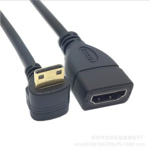 Câble adaptateur Mini Hdmi à angle droit vers HDMI femelle pour ordinateur portable, matériau PVC - Product Image 5