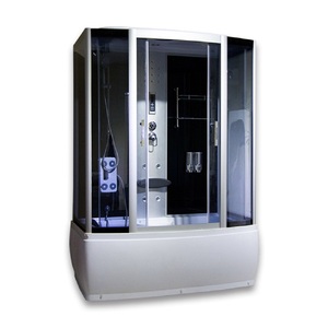 Salle de bain en gros portable salle de <span class=keywords><strong>douche</strong></span> d'angle en verre rond - Product Image 5