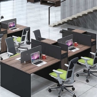 Bureaux de personnel 2/4/6 places, écrans de séparation, design moderne et durable, écologiques, pour bureau à domicile, hôtel, mobilier commercial