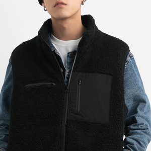 Mode personnalisé Sherpa <span class=keywords><strong>polaire</strong></span> gilets fermeture éclair poche coupe-vent gilet épais lâche <span class=keywords><strong>sans</strong></span> manches Sherpa <span class=keywords><strong>polaire</strong></span> hommes gilets - Product Image 5