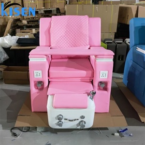 Kisen Modern Luxury Beauty Nail Salon Electric Reclining Discharge Spa Chair Dark Grey Black Pedicure Chair - Product Image 6