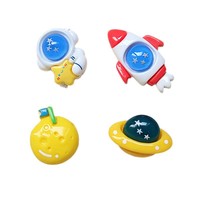 Breloques en résine de dessin animé : Astronaute, fusée, planète – Accessoires pour cheveux, boucles de chaussures DIY, décorations de réfrigérateur