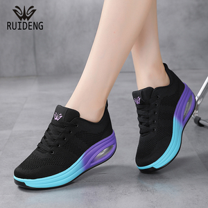 Ruideng 2025 femmes décontracté gros Sneaker respirant à lacets maille secouer chaussures <span class=keywords><strong>talon</strong></span> <span class=keywords><strong>compensé</strong></span> pour printemps été voyage pour la mère - Product Image 3