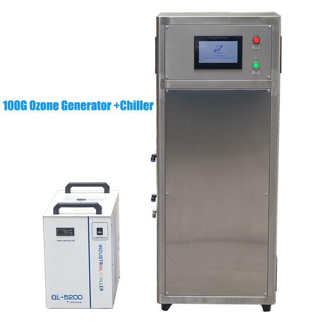 QLOZONE 100g/hr Ozone Generator for Commercial Seafood Cold Storage with Chiller Aquarium Water Treatment Ozone Machine 100g