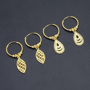 Jxx Nuevos Pendientes de Aro con Forma de Gota de Agua, Chapados en Oro de 24K, con Diamantes Incrustados, Joyería de Latón y Cobre para Mujer - Product Image 4