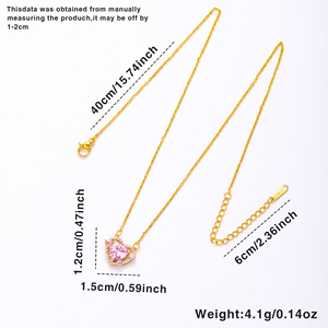 Nueva moda <span class=keywords><strong>de</strong></span> alta calidad <span class=keywords><strong>de</strong></span> lujo famosa marca inspirada diseñador corazón Rosa cristal collar pendiente conjunto <span class=keywords><strong>de</strong></span> joyería para mujer - Product Image 6