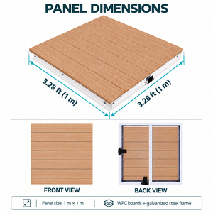 Suelo Modular WPC de Ensamblaje Rápido para Hoteles y Resorts, 1x1m, Base Ajustable de Acero Galvanizado, Plataforma Prefabricada Impermeable para Proyectos Turísticos - Product Image 3