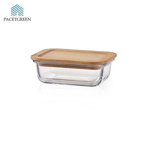 Özelleştirilmiş hava geçirmez 375ml mutfak cam öğle yemeği hazırlık kutusu bambu kapaklı cam gıda saklama kapları - Product Image 6