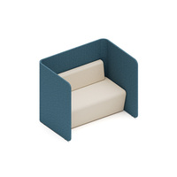 Poste de travail modulaire écologique avec cloison acoustique et bureau-canapé pour zone de concentration et collaboration en open space