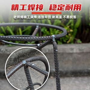 Réchaud trépied pour usage extérieur, foyer pour usage domestique, support en fer rond de style ancien pour chaudière - Product Image 4