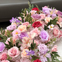 Arche murale de fond de scène de mariage de style européen moderne, avec barre de fleurs artificielles, idéale pour les vitrines de fleuristes et les expositions de mariage