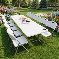 Tables de mariage anti-basculement en gros, tables d'hôtel modernes résistantes aux taches, table de salle à manger d'hôtel pliante à finition mate et chaise