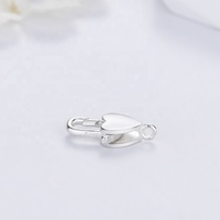 Composants de bijoux en argent sterling 925 : Fermoir mousqueton en forme de cœur, personnalisable avec votre logo, pour colliers et bracelets