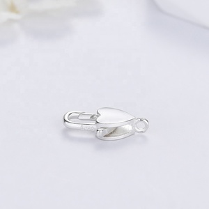 Biểu Tượng Tùy Chỉnh Làm Cho Thương Hiệu Riêng Đồng Bằng Hình Trái Tim Tôm Hùm <span class=keywords><strong>Clasp</strong></span> Cho Vòng Cổ Vòng Đeo Tay Sterling Bạc 925 Đồ Trang Sức Phát Hiện Thành phần - Product Image 3