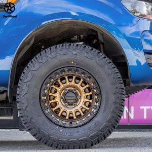 Jantes de camion DW Beadlock 17 18 20 pouces 6x135 en alliage forgé bronze <span class=keywords><strong>mat</strong></span> avec anneau <span class=keywords><strong>noir</strong></span> pour Ford Bronco Raptor, aspect Beadlock tout-terrain - Product Image 2