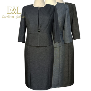 Clothing Wholesale 2021 New Autumn Fashion Black Quality Women's Plus Suits for Business Waterproof 100% Polyester Half Sleeve - Product Image 1