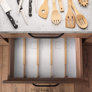Drawer Divider Organiser Bamboo Separator Organization