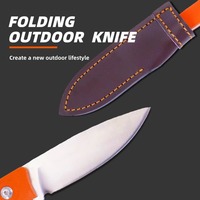 Couteau de poche en acier inoxydable à manche G10 orange à lame fixe pour la chasse et le camping Personnalisation OEM de qualité bricolage Logo gravé au laser