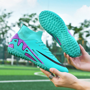 Football <strong>Shoes</strong> High Mid-top Lace up Soccer <strong>Futsal</strong> Football Boots AG HG TF Boy's Girls' Men's Women's Adult Children's Slip - Product Image 5