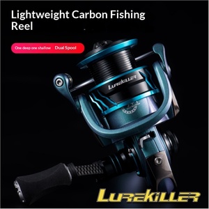 Lurekiller Nouveau <span class=keywords><strong>Moulinet</strong></span> à Pêche Spinning en Fibre de Carbone à Double Bobine, Léger, pour Pêche au <span class=keywords><strong>Calamar</strong></span>, Pêche en Roche, Main Gauche, 9+1BB, Pêche en Mer - Product Image 3