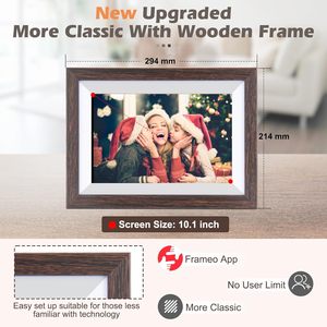 Cadre photo numérique WiFi Cloud 10,1 pouces 1080P IPS avec écran tactile, 32 Go de mémoire, port Type-C, compatible Android 11 - Product Image 3