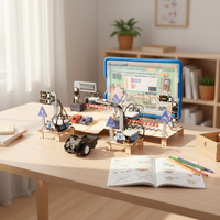 ACEBOTT Pabrik Langsung Kit Edukasi Lalu Lintas Pintar DIY Kode ACE yang Dapat Diprogram Kayu ESP32 IOT DIY Kit Perakitan STEM untuk Arduino