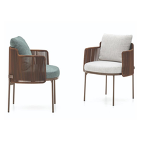 Ensemble de chaises contemporaines modernes pour l'extérieur en aluminium pour le restaurant, la salle à manger, le patio, le jardin-Imperméable Contemporain Moderne pour l'extérieur