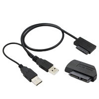 Adaptador G-karve USB a SATA7 +6p para Unidad Óptica de Portátil, SATA a USB, Núcleo de Cobre, 12V, Electrónico