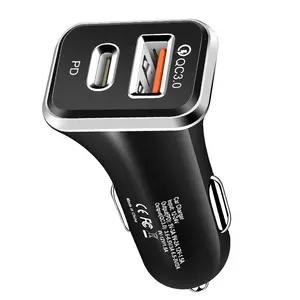 PD QC 3.0 2 Dual Port Car Adapter Charger type c usb car charger Super Mini 36W Fast USB Car Charger For IPhone 15 For Android