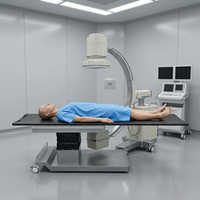 Table d'imagerie à bras en C chirurgicale HE-506-A en fibre de carbone, portée de fluoroscopie 1150 mm, charge 350 kg, pour laboratoire de fluoroscopie orthopédique