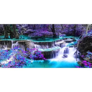 DIY 5D Diamond Painting Kits for Adults Waterfall and Dolphin, Crystal Picture Art for Home Wall Decor