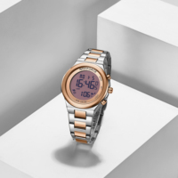 Jam Tangan Digital Azan NAVIFORCE Resmi 9280, Jam Tangan Muslim Wanita, Tahan Air, Tali Baja Anti Karat