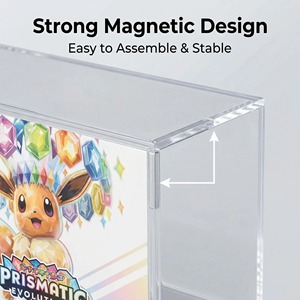 Étui <span class=keywords><strong>de</strong></span> protection en acrylique transparent prismatique SPC pour cartes Pokémon 151 UPC, résistant aux UV ≥95%, avec couvercle magnétique, pour Charizard UPC - Product Image 2