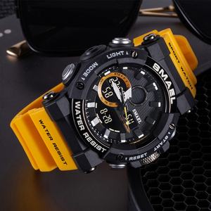 Montre analogique-numérique à double affichage SMAEL 8048 pour homme, chronographe, alarme, étanche, montre-bracelet LED, réveil, date - Product Image 1