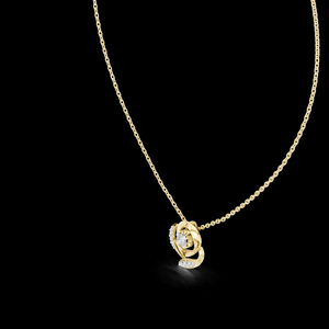 Collier pendentif en or rose plaqué avec diamants étincelants, bijoux de luxe pour fiançailles, mariage, anniversaire, fête - Product Image 2