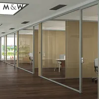 Divisor de estilo moderno, Partición de pared de vidrio desmontable de altura completa para oficina