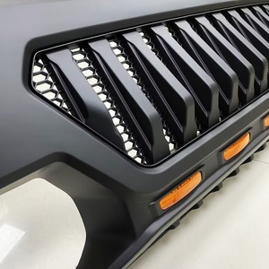 Arrabbiato squalo paraurti anteriore Offroad griglia di ricambio decalcomania con luce griglie per <span class=keywords><strong>Auto</strong></span> 07-18 Jeep Wrangler negozio di ricambi <span class=keywords><strong>Auto</strong></span> - Product Image 5