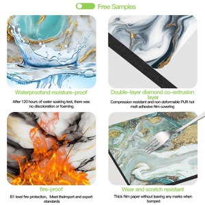 แผ่นหินอ่อนพีวีซีแผ่นผนังกันแสงยูวีเงาสูงขนาด1220*2440มม. สำหรับตกแต่งผนังภายในแผ่นไม้วีเนียร์ไม้ไผ่ทนไฟ - Product Image 5