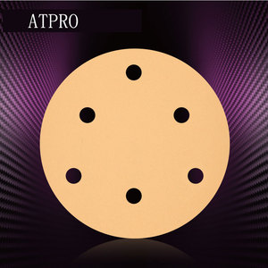 Disques abrasifs, 5 pouces, 6 trous, 100 MM, <span class=keywords><strong>60</strong></span> à 125 trous, en papier de verre or, pour métal et automobile, ATPRO, 600 pièces - Product Image 3