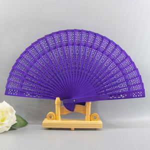 Factory Wholesale Flower Type Color Fragrant Wood Baking Paint Classical Craft <b>Gift</b> Lady Fan - Product Image 2