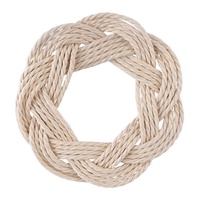 Napperon rond tissé en Jute et coton, 1 pièce, coussins isolants, faits à la main, tapis pour Table à manger, cadeaux, dessous de bohème décoratifs