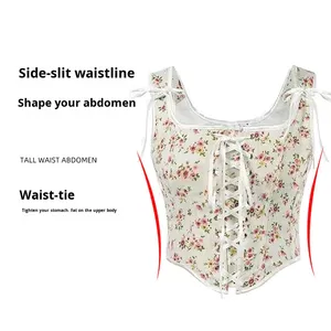 <span class=keywords><strong>Corsetto</strong></span> a tracolla regolabile da donna in seta di controllo di nuovo stile con pittura a olio - Product Image 4