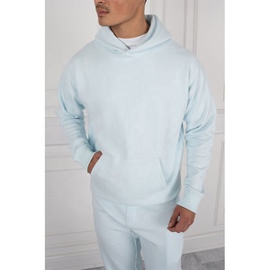 100% coton 380GSM poids lourd blanc français éponge pantalons de survêtement et ensemble de sweat à capuche personnalisé polaire ensemble luxe personnalisé survêtement à capuche - Product Image 1