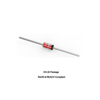 Diodo Zener de Vidrio BZX55C16 BZX55C16PF-M, 500mW, 15.3-17.1V, DO-35, Montaje a través de Orificio, 100% Original y con Código de Lote Rastreable